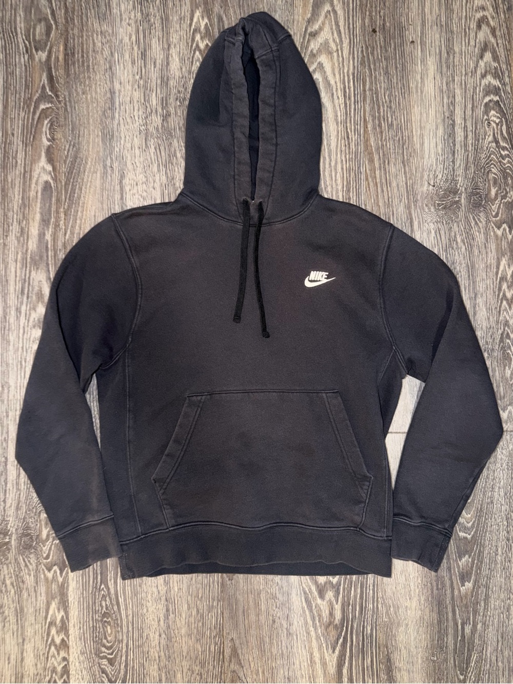 Nike Black Pullover Hoodie Classic Swoosh Size Small